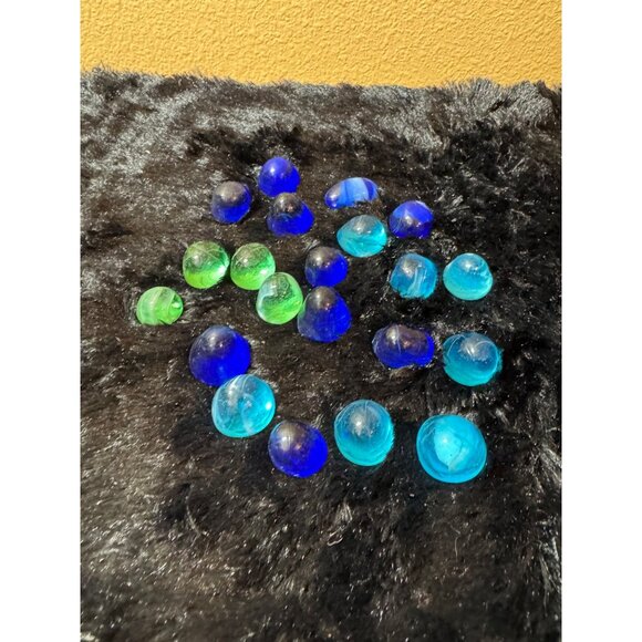 Christmas Gumdrops Art Glass Assorted Blue & Green Glass  Holiday Glass Candy - Picture 2 of 7